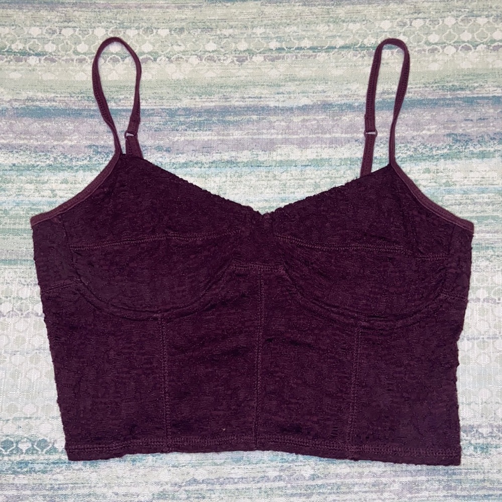 Medium GARAGE Spaghetti Strap Purple crop top